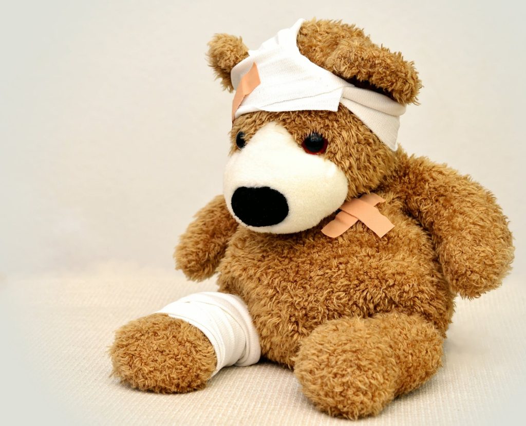 teddy bear with migraine