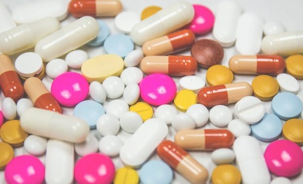 Multicolor pills and tablets