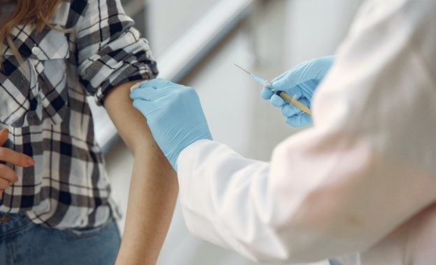 Person receiving the vaccine