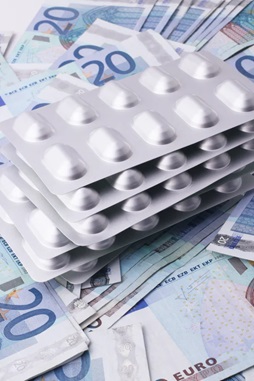 medication with banknotes