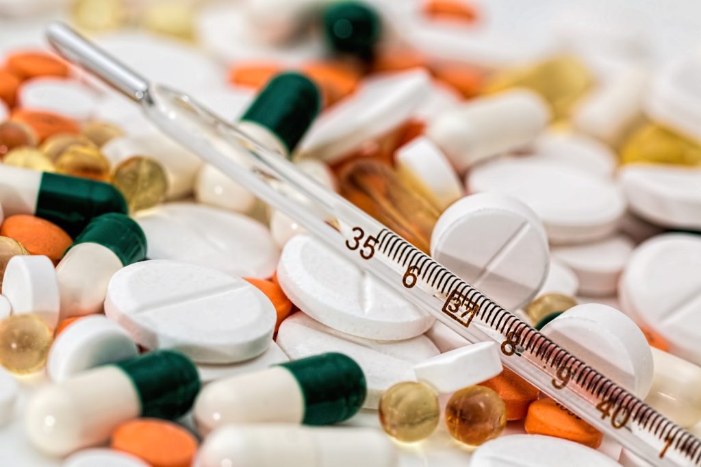 Thermometer on medicines