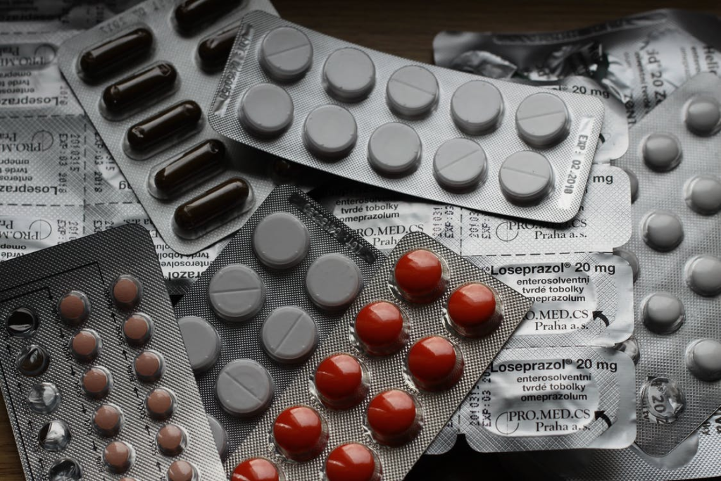a stack of prescription drugs
