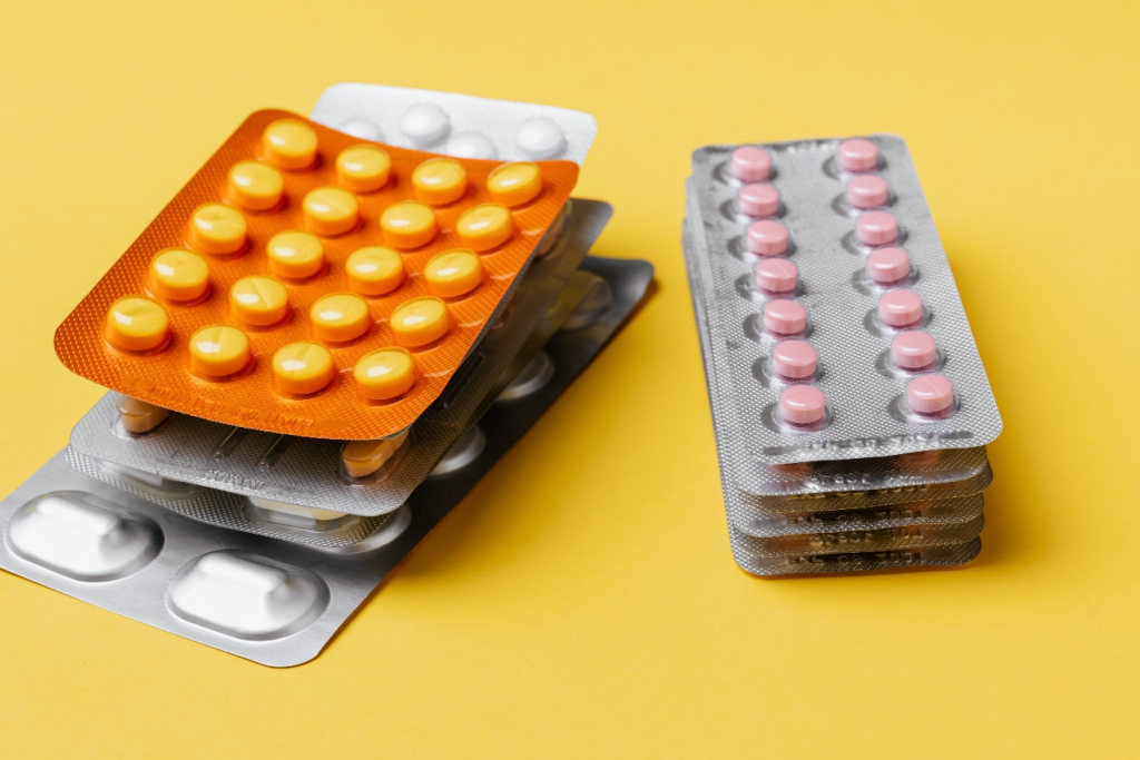a stack of medicine