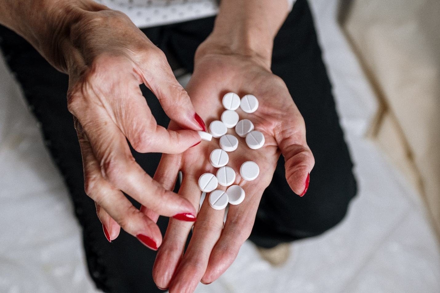 a person taking medicines