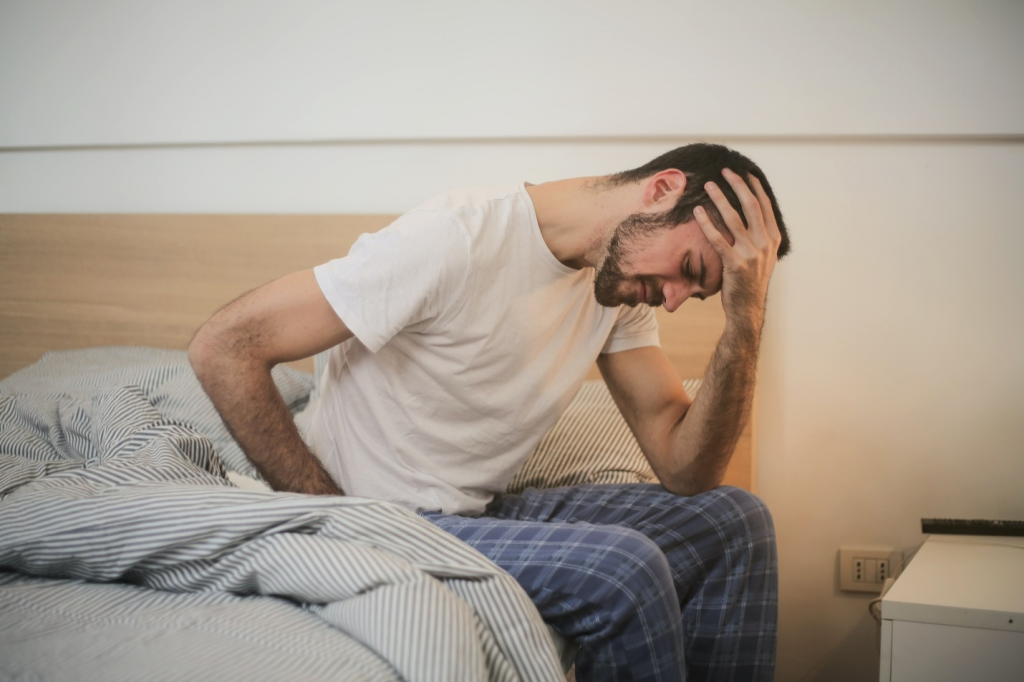a person with morning back pain