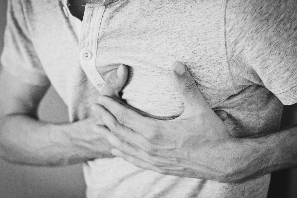 a person having a heart attack