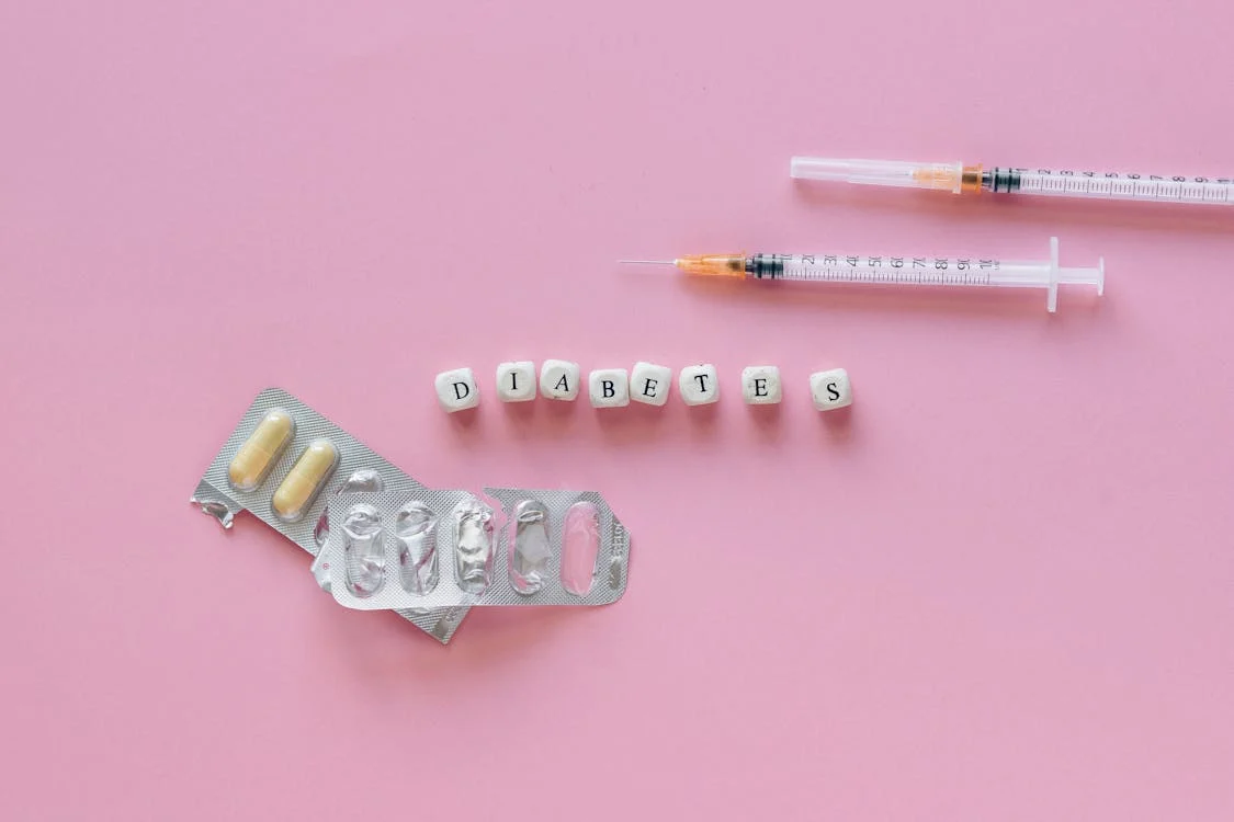  Insulin and diabetes supplies on a table