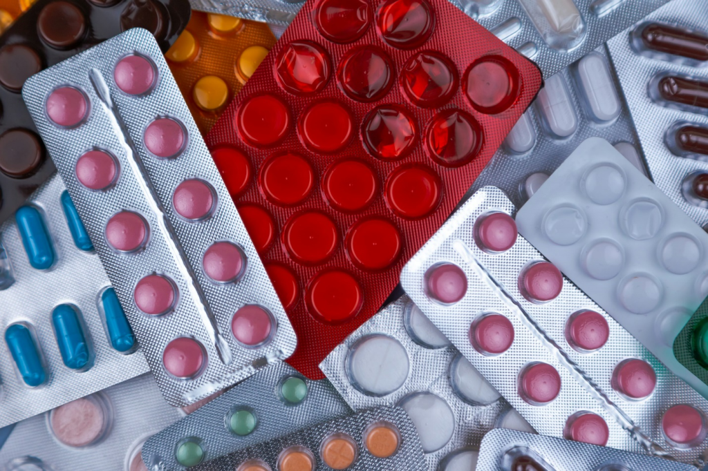 a closeup shot of multiple medications