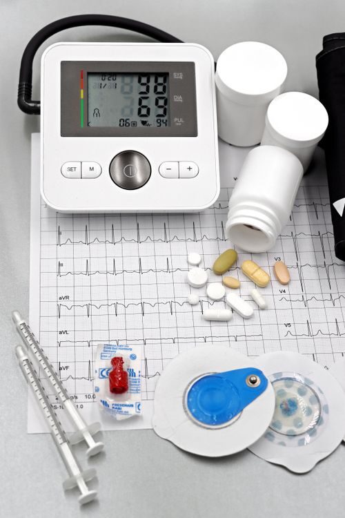 An image of medicine and medical equipment
